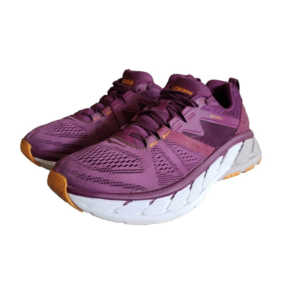 HOKA Gaviota 2 Road Running Grape‎ Juice Bright Marigold Sneakers Women's Sz 9.5